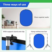 AXRTEC AA540 1.5*2m 2 in 1 Panel Latar Belakang Lipat Biru & Hijau Dengan Tas Pembawa untuk Fotografi Video Studio
