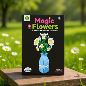 <b>Magic</b> Flowers Daisies Construction <b>Set</b> 488 Pieces Vase Included 6+ Years - Product Image 3