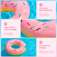 Aufblasbarer Donut-Schwimmreifen aus PVC, Auslaufsicherer Schwimmring für Kinder und Erwachsene, Sommer-Strandparty-Dekoration