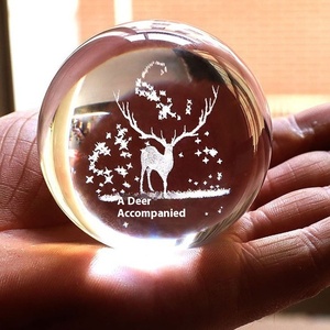 White Solid <b>Glass</b> Carved Animal Design Eco-friendly Christmas for & <b>Globe</b> Home Decor Cross-Border Products - Product Image 1