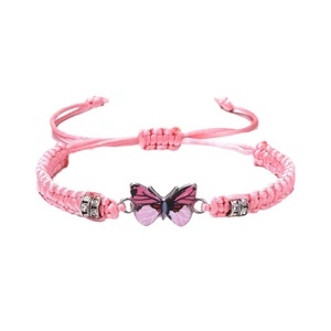 <b>Boho</b> Kids Girls Gifts Wholesale 7Pcs Card Pack Enamel Butterfly Charm Braided Rope <b>Bracelet</b> - Product Image 5