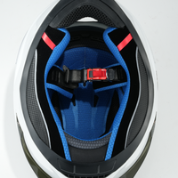 Casque de moto MY, coque ABS, surface bleue mate rétro, FF937, forme H, aérations, visière double intégrale, ECE/DOT