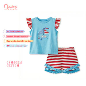 ชุดเด็กผู้หญิงแขนระบายผ้าฝ้าย 2 ชิ้น <span class=keywords><strong>ขาย</strong></span>ดี  ชุดเด็กผู้หญิงปักลาย  ชุดเด็กผู้หญิงสั่งทำ - Product Image 1