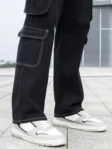 Manufacturer OEM Streetwear Multi Pockets Jeans For Men Fashion Trousers Cross Denim Pants Men Wide Leg Jeans For Men
