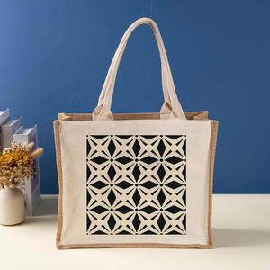 Wholesale <b>Large</b> <b>Beach</b> Burlap Jute Tote Shopping <b>Bag</b> Waterproof and Reusable with Custom Printed Logo - Product Image 6