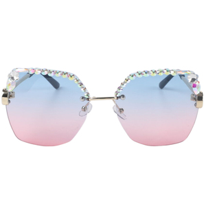 Lunettes <span class=keywords><strong>de</strong></span> <span class=keywords><strong>soleil</strong></span> polygonales sans cadre en métal pour femmes, <span class=keywords><strong>tendance</strong></span> européenne et américaine, en diamant, à bord coupé, nouvelle collection <span class=keywords><strong>2022</strong></span> - Product Image 6