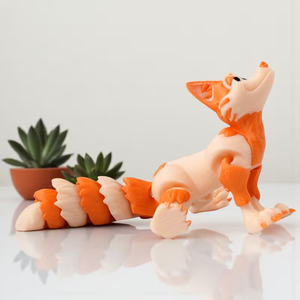 Statue de renard imprimée en 3D transfrontalière, ornements et cadeaux artisanaux, figurines créatives tendance, jouets articulés mobiles - Product Image 4