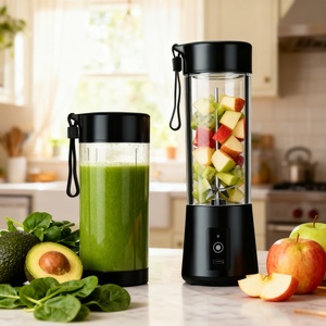 เครื่องปั่นน้ำผลไม้แบบพกพาขนาดเล็ก400มล. เครื่องปั่นสมูทตี้เครื่องทำสมูทตี้เครื่องปั่น2ถ้วยมิลค์เชคเครื่องใช้ในบ้าน - Product Image 1
