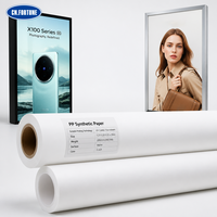 Rouleau d'autocollants en PP imperméable, film graphique auto-adhésif blanc mat pour la publicité en vitrine de magasin de détail