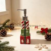 Flacon de lotion en céramique pour cadeau de Noël transfrontalier, flocons de neige peints rouge et vert, arbre de Noël, style nordique festif