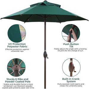 Sombrilla de Jardín Moderna, Impermeable, Verde, para Exteriores, Estilo Balinés - Product Image 4