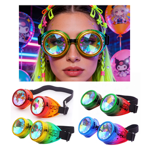 Occhiali Psichedelici <span class=keywords><strong>per</strong></span> Costume di Halloween, Lenti Steam Punk, Occhiali Caleidoscopici <span class=keywords><strong>per</strong></span> Cosplay e Rave - Product Image 1