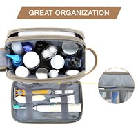 Trousse de Toilette et de Maquillage Femme en Toile, Entièrement Ouverte, Résistante à l'Eau, pour Rasage et Cosmétiques, Sac de Voyage Organisateur