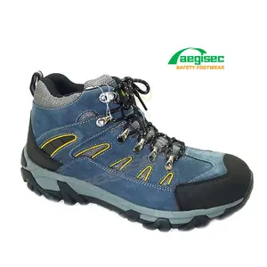 AEGISEC erkek çelik ayak iş ayakkabısı süet deri yağ kayma dayanıklı kauçuk taban iş çizmeleri