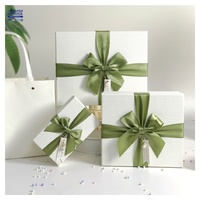 Boîte cadeau personnalisée en carton rigide blanc pour la Saint-Valentin, anniversaire, mariage, emballage avec nœud - Recyclable