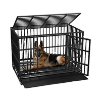 Cage à chien pliable en fer, empilable, solide, respirante, en gros