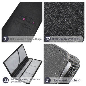 Support pour Documents de Voiture en Cuir PU Premium, Étui de Protection pour Carte Grise, <span class=keywords><strong>Assurance</strong></span> et Permis de Conduire - Product Image 2