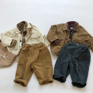 Nouvelle Veste d'Automne Tendance pour Enfants en Coton Kaki Style Coréen, <span class=keywords><strong>Manteau</strong></span> Extérieur pour Garçons et Filles, Hauts à Col Revers pour Bébés - Product Image 3