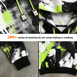 เสื้อฮู้ดดี้ผู้ชายแบบสั่งทำพิเศษ พิมพ์ลายเต็มตัว มีเชือกผูก ปิดคอแบบสวม สไตล์สตรีทแวร์ วินเทจ ลายวาดมือ กันยับ มีกระเป๋า ปลายแขนริบ OEM - Product Image 2