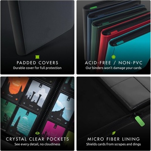 Carpeta con Cierre para Tarjetas TCG de 9 Bolsillos, 360 Tarjetas, Alta Capacidad, Carga Lateral, PU, Álbum de Moda, Logotipo Personalizado, Coleccionistas de Tarjetas Coleccionables - Product Image 3