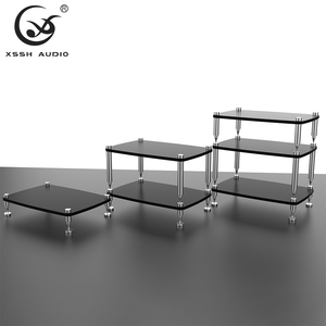 Support de haut-parleur audiophile, amplificateur CD, meuble YIVO XSSH en aluminium et acier inoxydable, pieds anti-vibrations Hifi avec pointes isolantes - Product Image 4