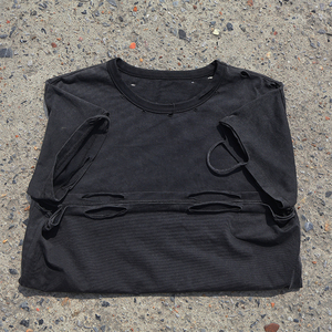 TKAN 9 camisetas de verano Unisex personalizadas diseño de lavado ácido de gran tamaño 100% algodón Impresión de logotipo personalizado al por mayor lavado desgastado - Product Image 3