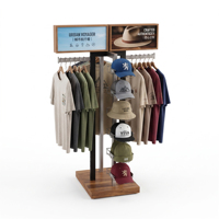 Présentoir de Vêtements sur Pied en Gros - Support Métallique Thermolaqué pour Vêtements avec Porte-Affiche et Emplacement pour Logo