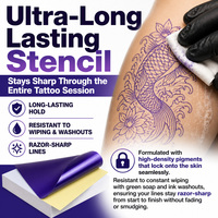 Xnet 100pcs Kertas Stencil Tato A4 Kertas Salin Kertas Transfer Tato Termal untuk Aksesori Mesin Transfer Tato