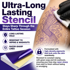 Xnet 100 feuilles de <span class=keywords><strong>papier</strong></span> stencil A4 <span class=keywords><strong>pour</strong></span> <span class=keywords><strong>tatouage</strong></span>, <span class=keywords><strong>papier</strong></span> thermique de transfert <span class=keywords><strong>pour</strong></span> machine à tatouer, accessoires - Product Image 3