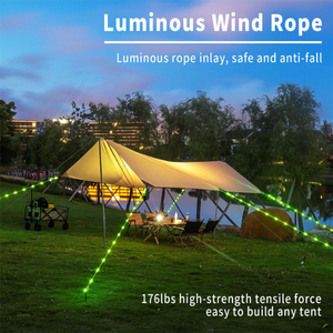 La plus récente <span class=keywords><strong>corde</strong></span> à vent lumineuse d'auvent extérieur avec télécommande tente de Camping autres accessoires de camp guirlandes lumineuses à LED solaires - Product Image 4