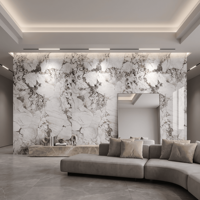 Dalles en pierre frittée FloralPandora 1600x3200 12mm, finition émaillée, pour aménagement paysager et revêtement de sol/mur de salon, résistantes à l'usure