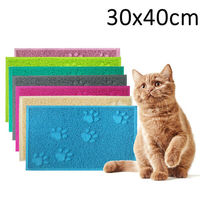 Tapis de litière pour chat rectangulaire antidérapant, écologique, sans BPA, facile à nettoyer, durable, tapis pour gamelle d'animal de compagnie