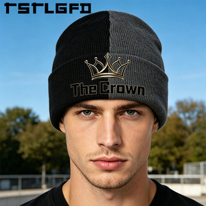 Gorro de Invierno Personalizado con Logotipo, Dos Tonos, Tejido Acanalado, Color Dividido, con Puño, Venta al por Mayor, Fabricante - Product Image 5