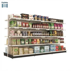 Estantería Modular Blanca <span class=keywords><strong>de</strong></span> Doble Cara Tipo Góndola con Panel Trasero Perforado <span class=keywords><strong>y</strong></span> Tablero <span class=keywords><strong>de</strong></span> Clavijas para Exhibición en Tiendas <span class=keywords><strong>y</strong></span> Supermercados - Product Image 3