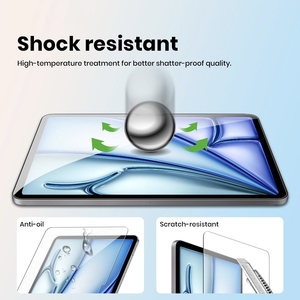 Protection d'écran en verre trempé HD transparente de qualité supérieure personnalisée OEM pour iPad Air 11 pouces Pro 12,9 pouces, anti-traces de doigts - Product Image 4