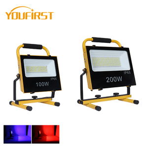 Siêu sáng ngoài trời Cắm Trại Di động không thấm nước IP65 nhôm nhẹ Lũ lụt 100Watt 200Watt sạc năng lượng mặt trời đèn pha LED - Product Image 1