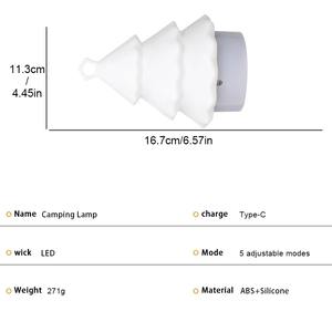 Éclairage d'ambiance de Noël intérieur, lampe de camping rechargeable avec décorations festives, veilleuse à 5 modes, guirlande lumineuse LED, lumière d'ambiance - Product Image 6