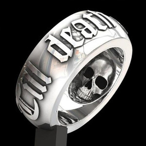Anello Vintage a Forma di Teschio Unisex, Stile Gotico Punk Rock, Tono Argento Anticato, Accessorio di Moda - Product Image 1