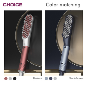 Spazzola per capelli personalizzata elettrica riscaldata da uomo spazzola per barba portatile Mini piastra per barba LED commercio Assurance ceramica 40W - Product Image 5