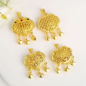 Pendentif Ruyi traditionnel plaqué or, symbole de paix et de longévité, breloque porte-bonheur, bijou unisexe, accessoire de collier DIY, vente en gros - Product Image 1