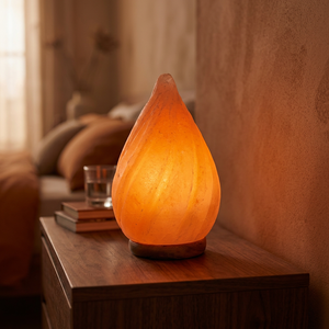 Lámpara de Sal Rosa del Himalaya LED, Forma de Lágrima Natural Tallada, Ecológica, Luz Ambiental Cálida Rústica para Decoración del Hogar - Product Image 6