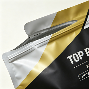 OEM MOQ 500 Premium Gold Foil Flat Bottom Resealable <b>Protein</b> Pouch 1000g for Whey <b>Protein</b> Isolate Gluten Free GMO Free Retail - Product Image 4