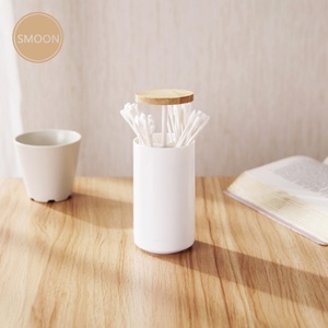 Contenedor Redondo de Almacenamiento de Algodón Cosmético, Caja de Almacenamiento de Algodón Acrílico, Soporte para Hisopos y Bolas de Algodón con Tapa - Product Image 3