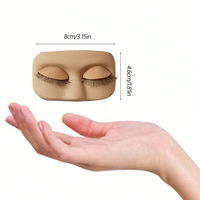 Nouveauté, petite tête carrée amovible en silicone pour l'entraînement à l'extension des cils, tête de mannequin avec visage plat