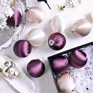 Boules de Noël décoratives électro-plaquées de luxe, incassables, réutilisables, en satin et velours, pour arbre de Noël - Product Image 4