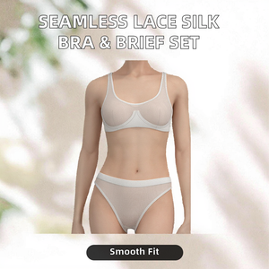 Conjunto de Lencería Romántica sin Costuras con Diseño de Encaje, Transpirable, con Aros, Sujetador Push-Up, Braguitas de Bikini, Tirantes Ajustables, Logotipo Bordado Sólido - Product Image 2