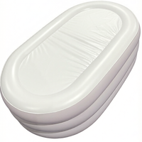 Baignoire gonflable en PVC avec appui-tête et porte-gobelet, pliable et autoportante pour usage intérieur/extérieur