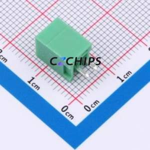 MX2EDGVC-2.54-02P-GN01-Cu-A Plug-in Terminal Block Through hole,P=2.54mm Board-to-Board / Socket - Closed 1x2P 2.54mm Green - Product Image 2