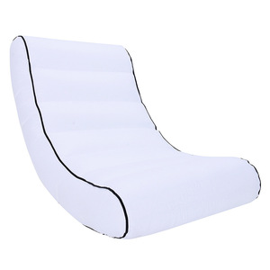 Chaise longue gonflable portable et pliable blanche moderne pour enfants et adultes, idéale pour l'extérieur, le jardin, le <span class=keywords><strong>bain</strong></span> <span class=keywords><strong>de</strong></span> <span class=keywords><strong>soleil</strong></span> et la sieste <span class=keywords><strong>de</strong></span> l'après-midi - Product Image 1