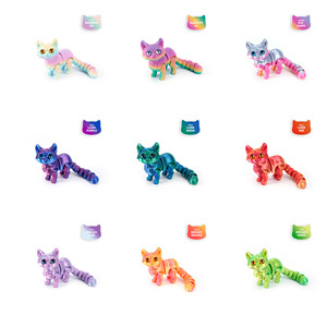 Figurines de chats simulés imprimées en 3D, jouets animaux en plastique faits à la main, jouets de chats imprimés en 3D populaires pour l'exportation - Product Image 3